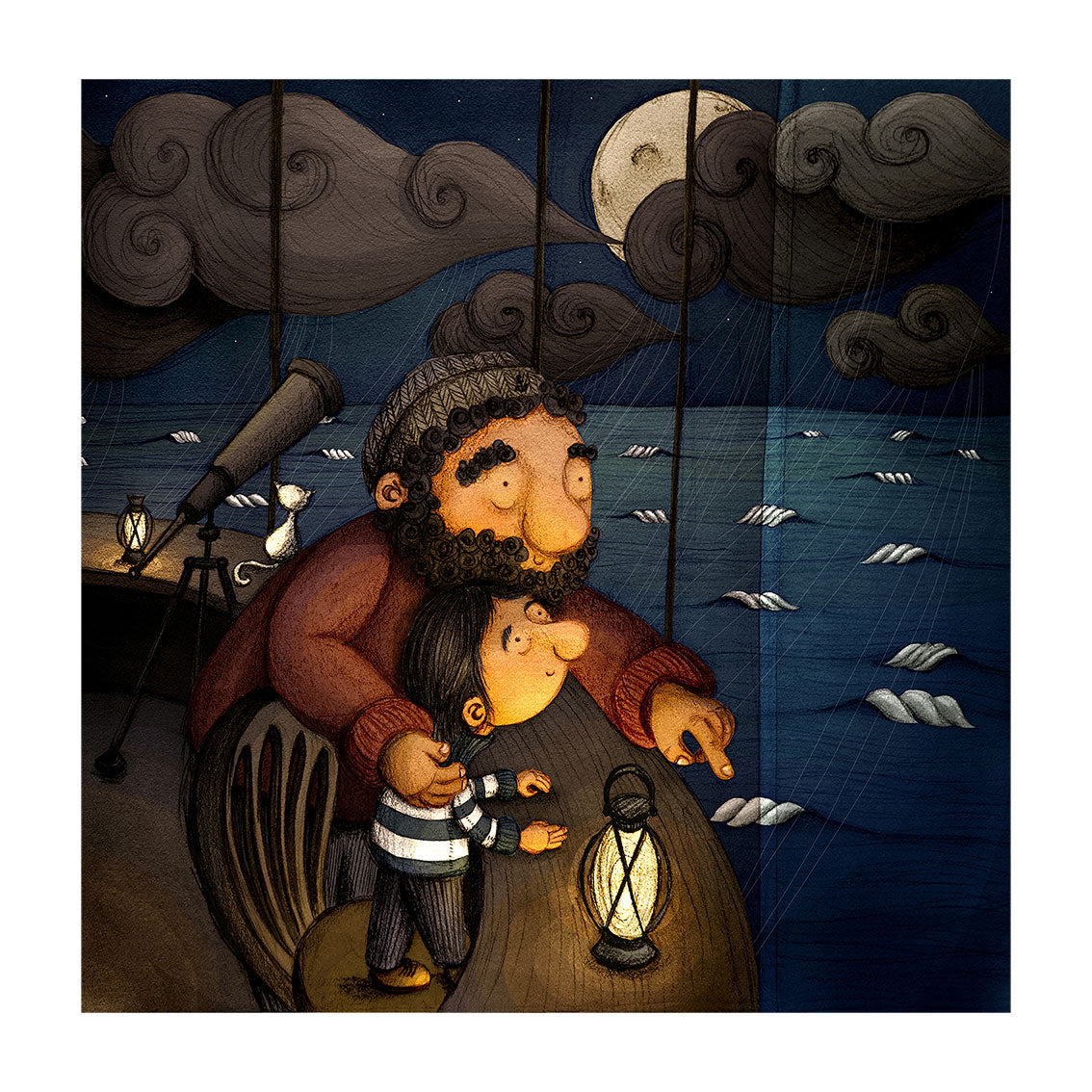 STORM WATCHING - LARGE PRINT - (FROM ONE STORMY WINTER)
