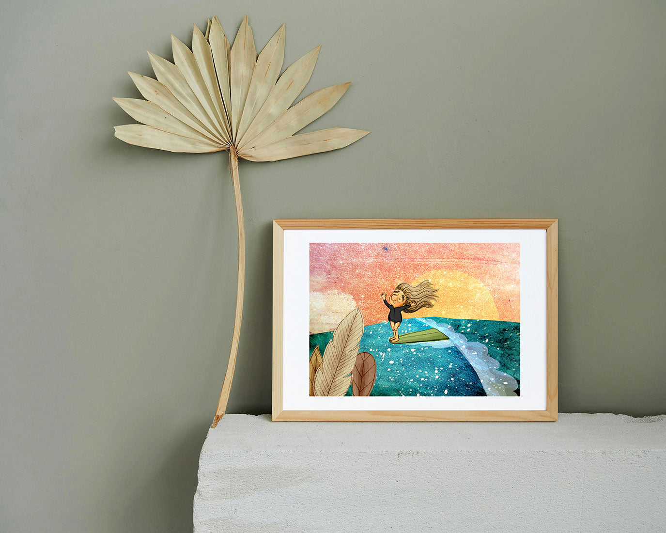 surfer-girl-art-print-cornwall-maia-walczak