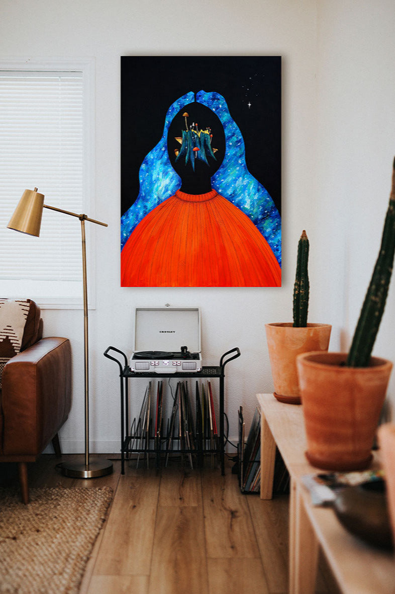mushroom-art-cosmic-art-visionary-art-surreal-art-original-painting-cornwall-maia-walczak