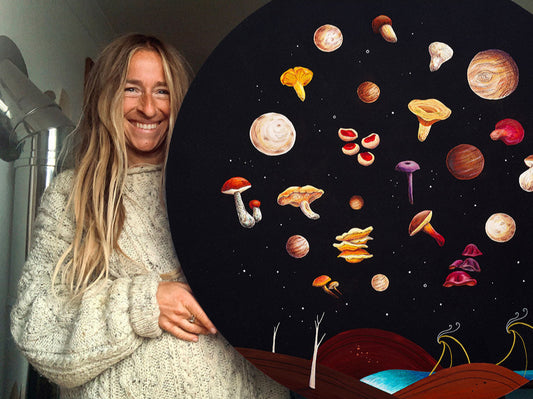 mushroom-art-foraging-art-surf-art-botanical-art-fungi-art-original-painting-on-wood-cornwall-maia-walczak