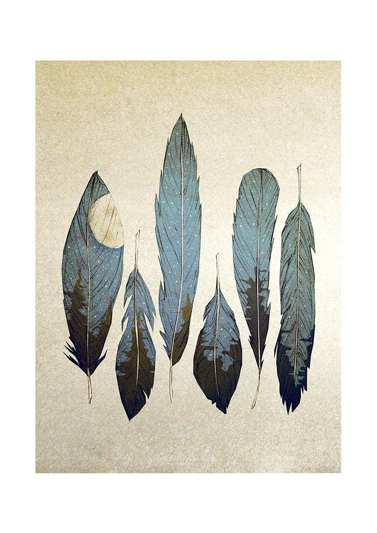Feather-art-print-Forest-Birds-Maia-Walczak