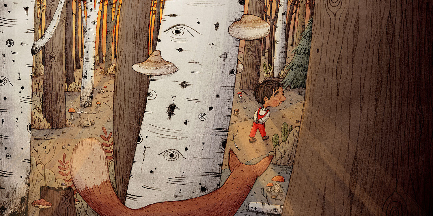 childrens-illustration-enchanted-forest-woodland-walk-illustrator-maia-walczak-cornwall-the-black-hat