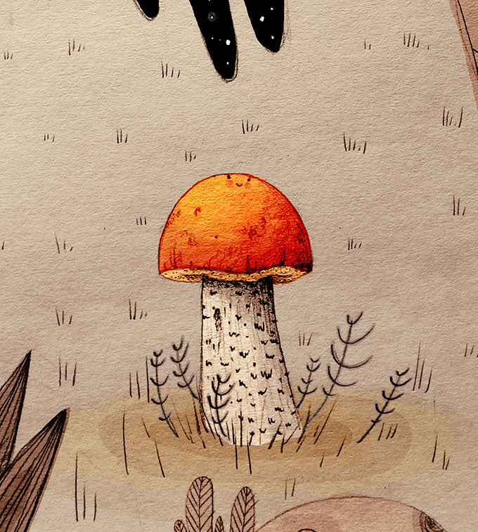 mushroom-art-print-by-maia-walczak-close-up-of-mushroom