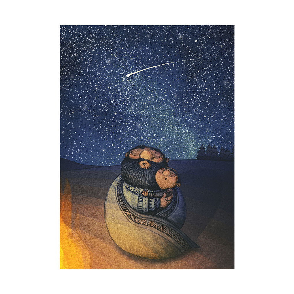 childrens-book-illustration-art-print-wylder-father-and-son-shooting-star-maia-walczak