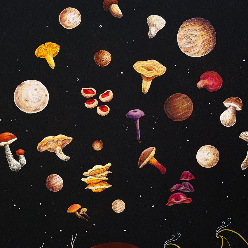 mushroom-art-foraging-art-surf-art-botanical-art-fungi-art-original-painting-on-wood-cornwall-maia-walczak