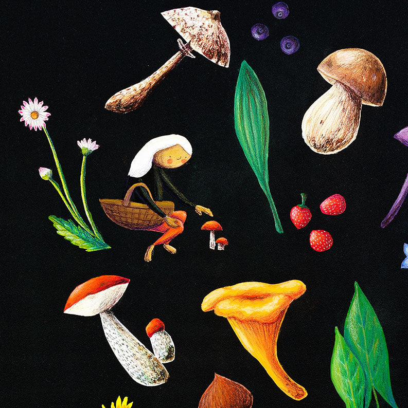 mushroom-art-nature-art-foraging-art-cosmic-art-original-painting-cornwall-maia-walczak