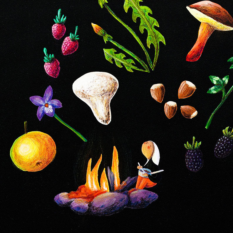 mushroom-art-nature-art-foraging-art-cosmic-art-original-painting-cornwall-maia-walczak