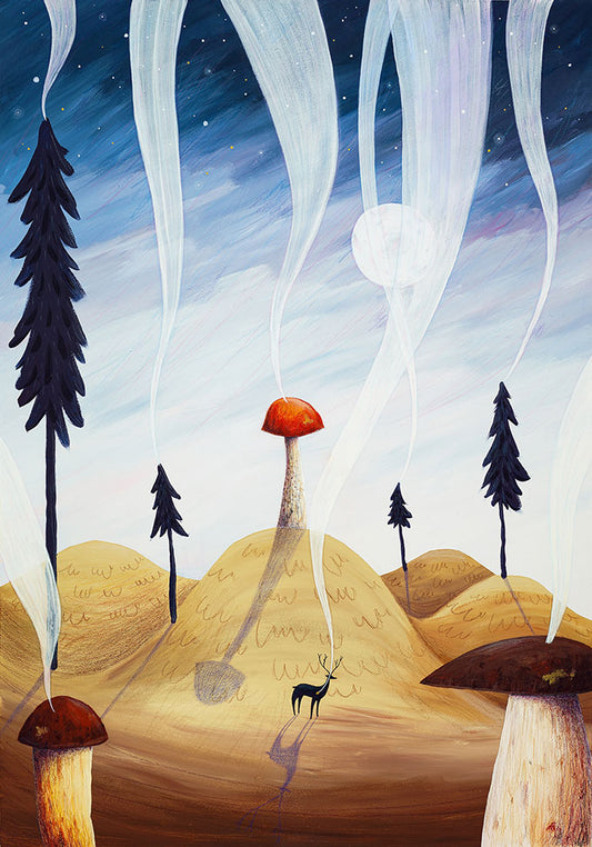 mushroom-art-nature-art-original-painting-cornwall-maia-walczak
