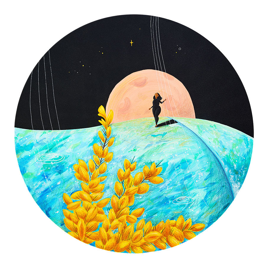 surf-art-surf-girl-botanical-art-card-gorse-cornwall-maia-walczak