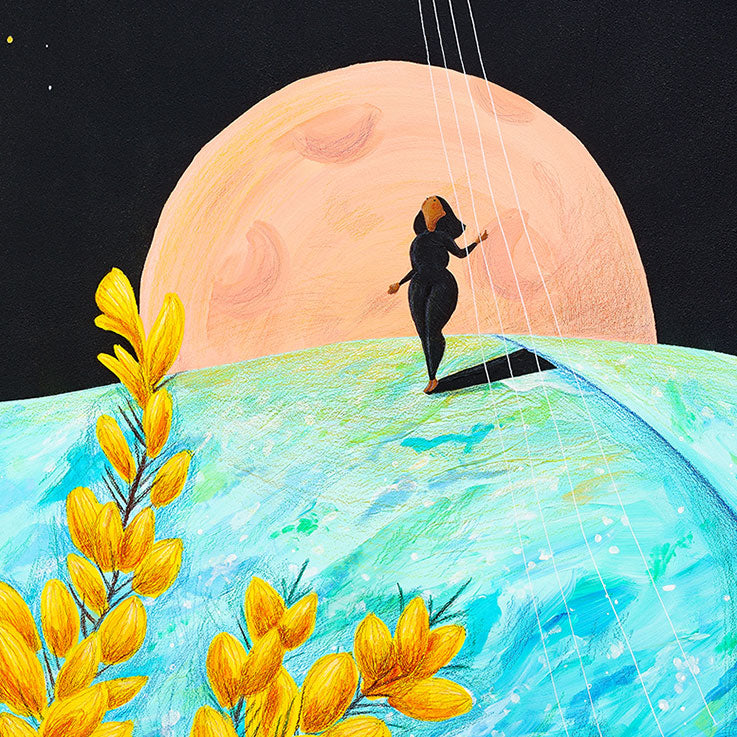 surf-art-surf-girl-botanical-art-moon-art-gorse-original-painting-cornwall-maia-walczak