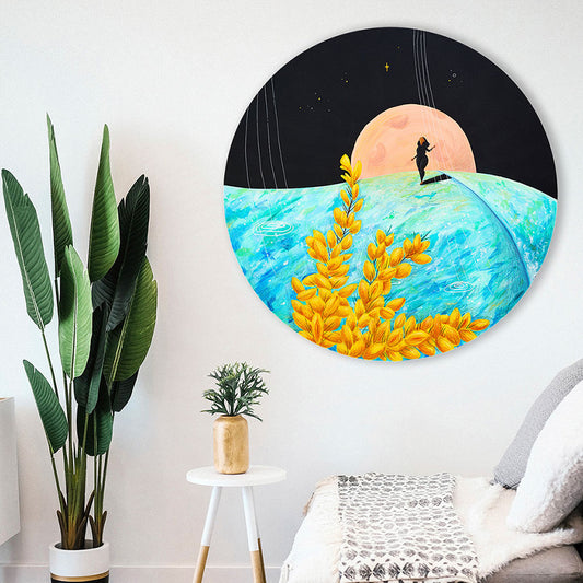 surf-art-surf-girl-botanical-art-moon-art-gorse-original-painting-cornwall-maia-walczak