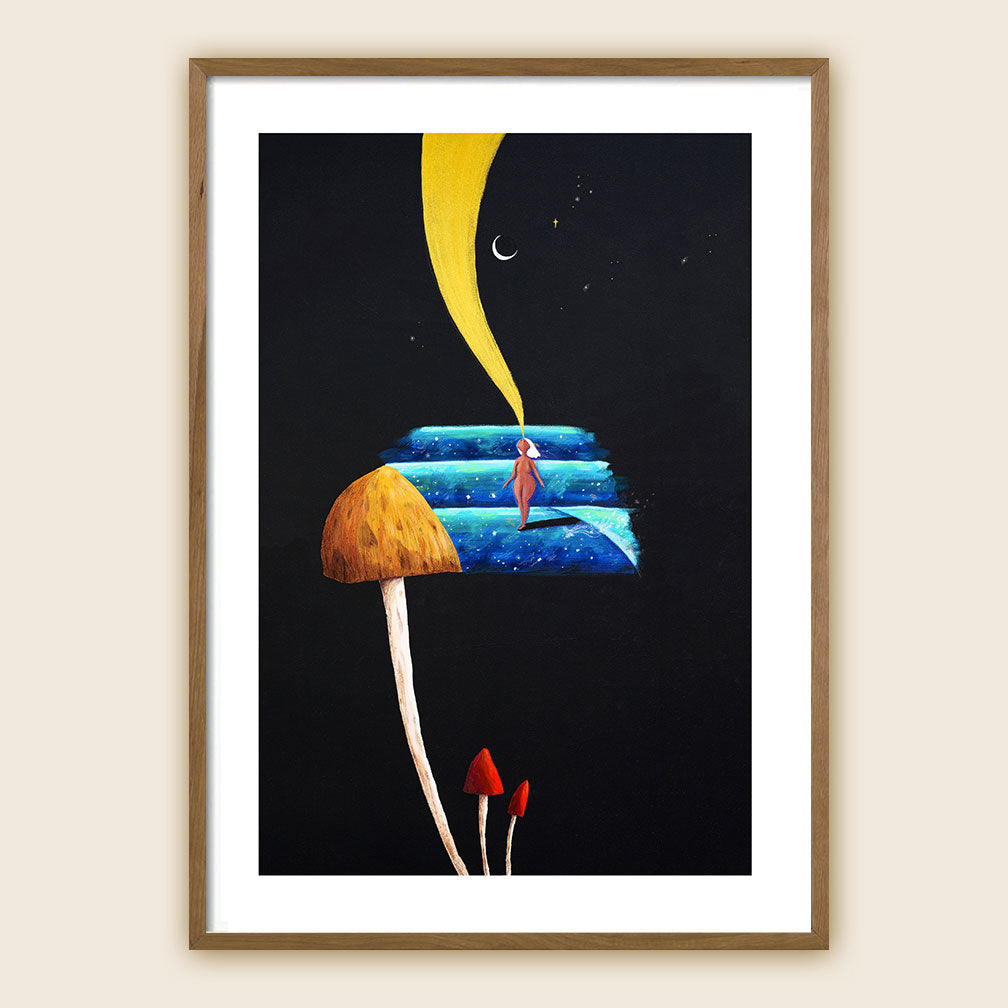 surf-art-print-surf-girl-mushroom-art-cornwall-maia-walczak